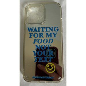 Plastic‎ Mirror "waiting for my food" Phone Case for iPhone 12 14 15 16 Pro Max
